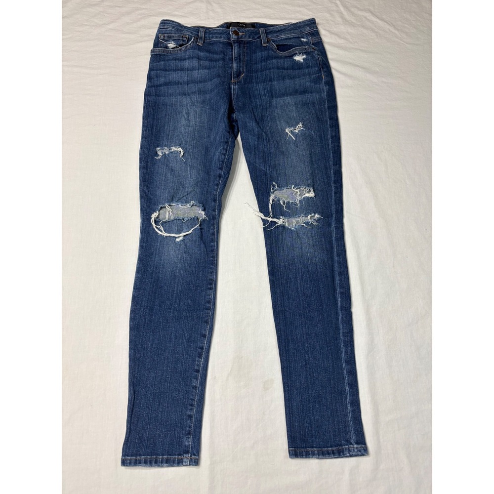 Joes Jeans The Skinny Distressed Blue Denim Jeans W31 Medium Wash Skinny Leg